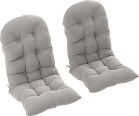 Outsunny Conjunto de 2 almofadas de assento para cadeira Adirondack com fixações seguras, design capitonné macio e espesso, cinza claro | Aosom Portugal