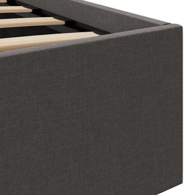 Cama hidráulica c/ arrumação LED 140x200cm tecido cinza-escuro