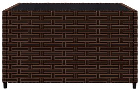 3 pcs conjunto lounge jardim c/ almofadões vime PE castanho