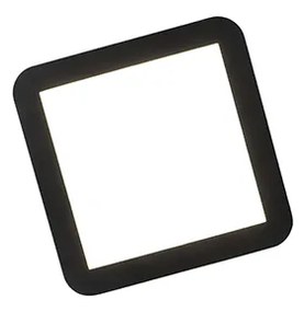 Candeeiro de tecto preto 22,5 cm com LED 3 níveis regulável IP44 - Steve Moderno