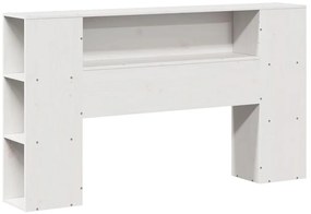 Cama sem colchão 140x200 cm madeira de pinho maciça branco