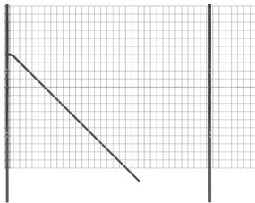 Cerca de malha de arame 1,8x10 m aço galvanizado antracite