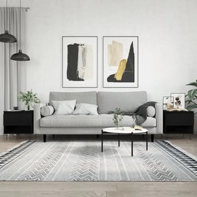 vidaXL Mesas de centro 2 pcs 50x46x50 cm derivados de madeira preto