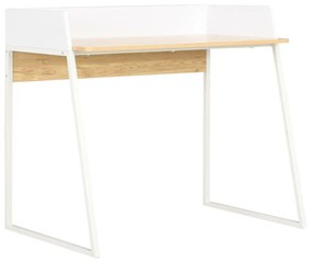 vidaXL Secretária 90x60x88 cm branco e carvalho