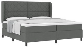 Cama Box com Colchão Cinza Escuro 200x200 cm