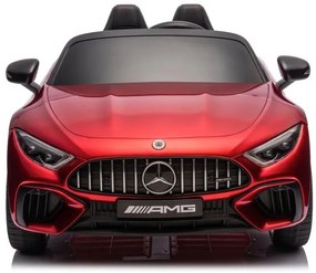 Carro elétrico infantil Mercedes-Benz SL63 12V música, banco de couro, pneus de borracha Vermelho