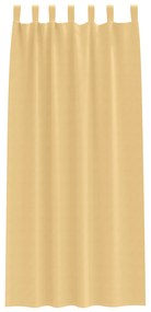 Cortinas opacas com cortinas 2 pcs Bege 225 x 140 cm Poliéster