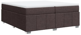 Cama com molas/colchão 200x200 cm tecido castanho-escuro