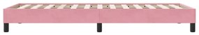 Estrutura de cama com colchão 100x220 cm veludo rosa