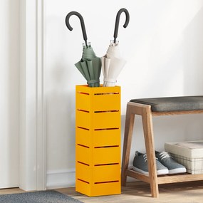 vidaXL Suporte para Guarda-Chuva Amarelo Mostarda Metal Padrão