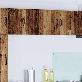 vidaXL Armários de parede para cozinha com porta 2 pcs Madeira antiga