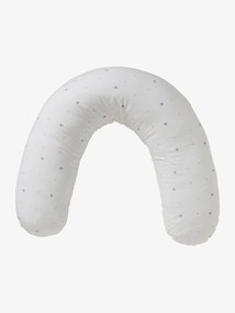 Almofada de amamentação + capa de proteção VERTBAUDET branco medio estampado