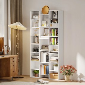 Estante para Livros, 89,5 x 23,5 x 181 cm, 21 Compartimentos, Branco