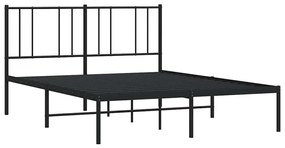 Estrutura de cama com cabeceira 135x190 cm metal preto