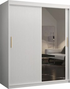 Roupeiro Hartford 402, Branco, 200x150x62cm, 125 kg, Portas para roupeiro: Deslizante, Número de prateleiras: 5, Número de prateleiras: 5