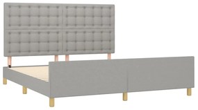 Estrutura de cama 180x200 cm tecido cinzento-claro
