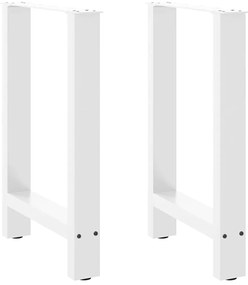 vidaXL Pés para mesa de jantar , 2 peças, 60x (72-73) cm, branco, aço