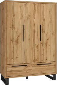 Roupeiro Avicavu 114, Preto, Carvalho wotan, 210x145x60cm, 188 kg, Portas para roupeiro: Com dobradiças