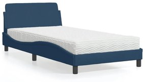 Cama com colchão 100x200 cm tecido azul