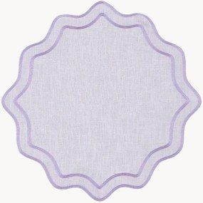 Individual de mesa redondo com bordado Bloom