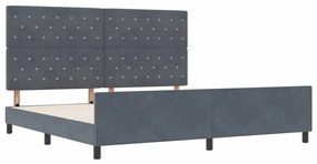 Cama vidaXL Cinza Escuro 200x200 cm Veludo