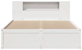 Cama sem colchão 120x200 cm madeira de pinho maciça branco