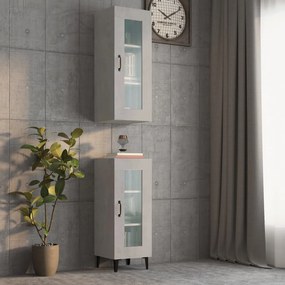 vidaXL Armário de parede suspenso 34,5x34x90 cm cinzento cimento