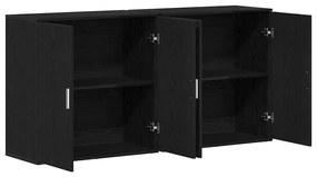 Buffets 2 pcs Carvalho Preto 79x38x80 cm Madeira de engenharia