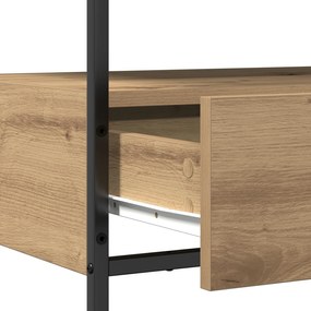 Mesa de Consola vidaXL Carvalho Artisan 75x40x75 cm Madeira Derivada e