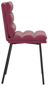 Cadeiras de jantar 2 pcs veludo vermelho tinto