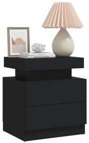 Mesa de cabeceira 45x35x52 cm derivados madeira cinzento