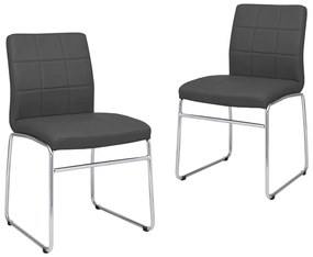 vidaXL Cadeiras de jantar 2 pcs couro artificial cinzento