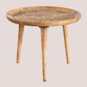 Mesa Auxiliar Redonda Ø60 Cm Em Madeira De Manga Nanup Madeira De Manga - Sklum