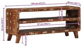 Móvel de TV 105x46x32 cm madeira recuperada maciça
