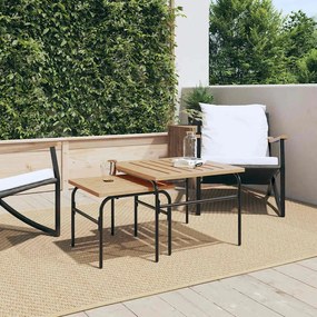 Mesas de centro de encastrar p/ jardim 2 pcs aço preto/castanho