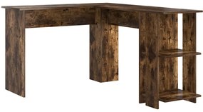 Mesa de Canto com Armazenamento Carvalho Defumado 140x113,5x75cm