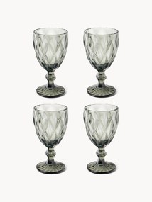 Wine Glasses Colorado with Textured Pattern, Set of 4