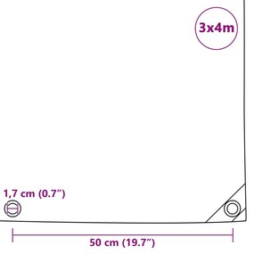 Lona 650 g/m² 3x4 m preto