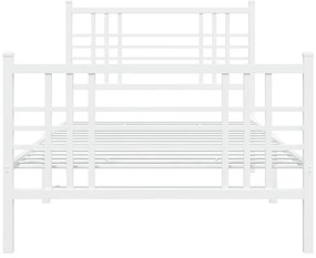 Estrutura de cama com cabeceira e pés 90x200 cm metal branco