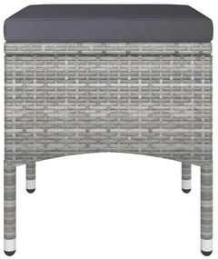 5 pcs conjunto bistrô de jardim vime PE/acácia maciça cinzento