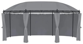Gazebo com cortinas 520x349x255 cm antracite