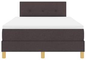 Cama Box Spring com Colchão Castanha Escura 120x200 cm Tecido