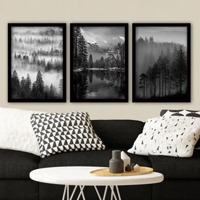 Pintura Decorativa com Moldura 3SC07 – Multicolor – 35 x 45 cm (Conjun