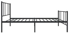 Estrutura de cama com cabeceira e pés 80x200 cm metal preto