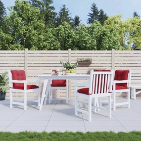 vidaXL Almofadões lombares cadeiras jardim 4pcs tecido vermelho tinto