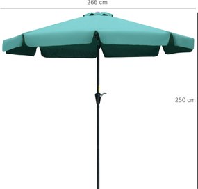 Chapéu de Sol de Jardim Ø266x250 cm Proteção UV50+ Chapéu de Sol de Al