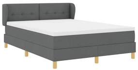 Cama Box Spring com Colchão em Cinza Escuro, 160x200 cm de Tecido