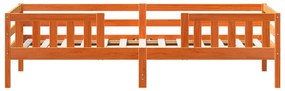 Cama sem colchão 100x200 cm pinho maciço castanho-mel