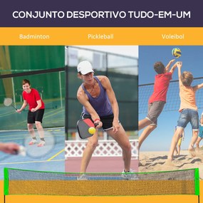 SPORTNOW Kit de Badminton de 7 Peças Jogo de Badminton com 2 Raquetes