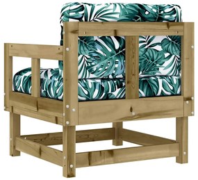 Cadeiras de jardim c/ almofadões 2 pcs pinho impregnado